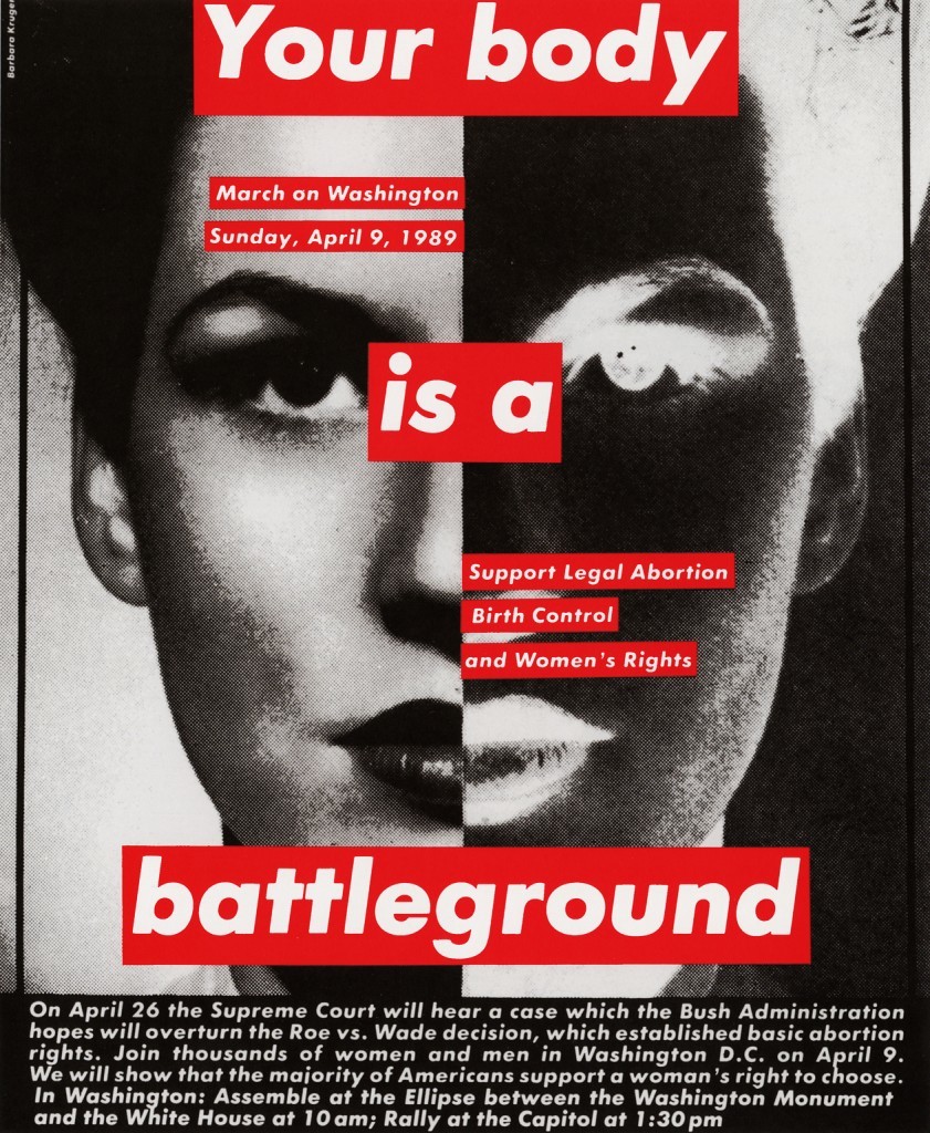 Barbara Kruger, Your Body is a Battleground (flyer for the women's march on Washington)