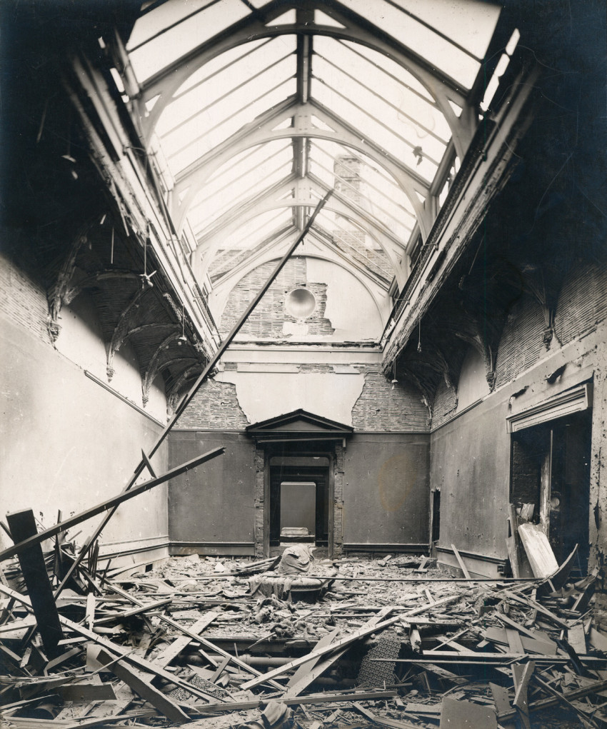 Gallery IX, Burlington House after the explosion of a German bomb in 1917