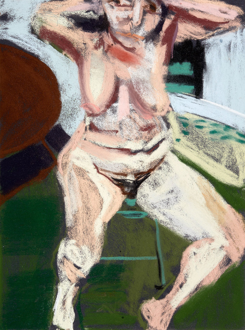 Chantal Joffe, Self-Portrait Naked in Garden