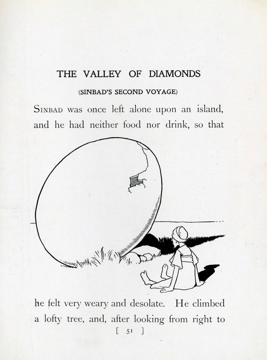 William Heath Robinson, 'Sinbad and the giant egg'