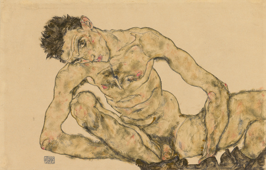 Egon Schiele, Nude Self-Portrait, Squatting