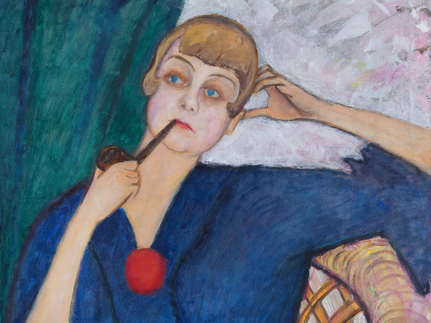 Gabriele Münter, Portrait of Anna Roslund (detail)