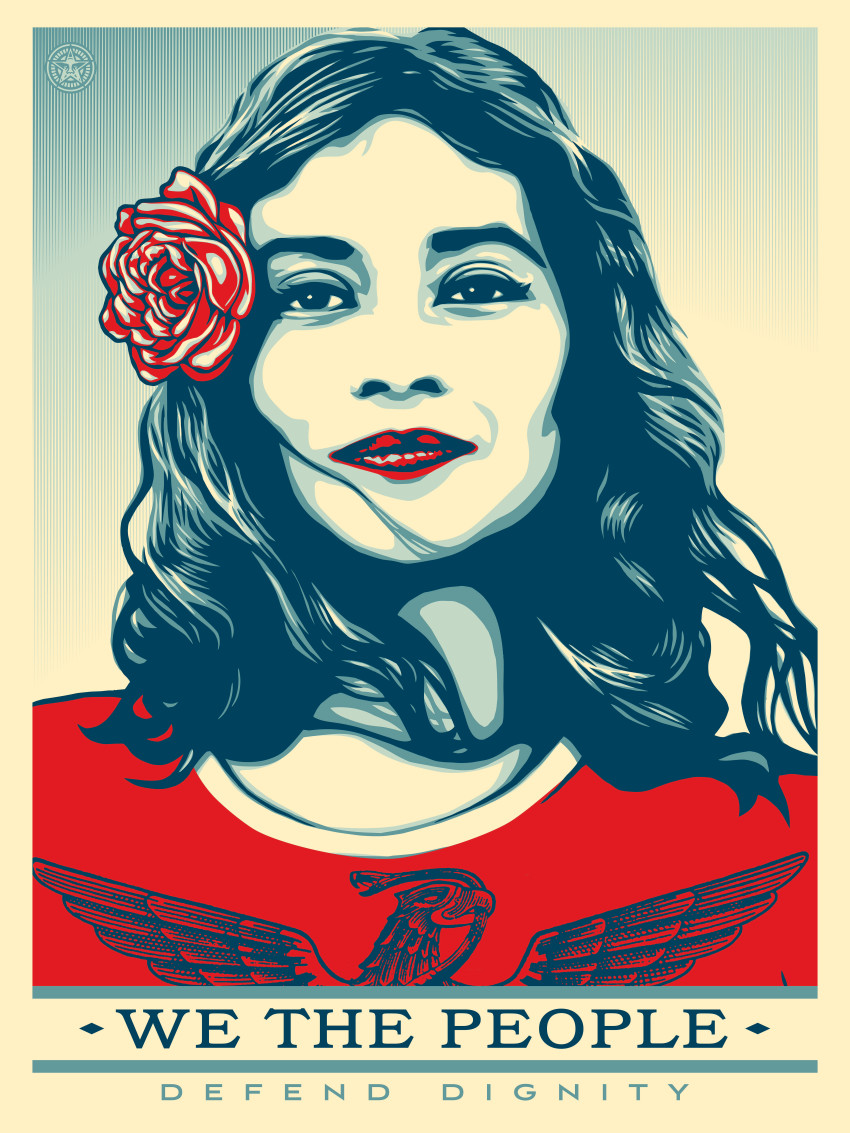 Shepard Fairey, Defend Dignity, based on a photograph by Arlene Mejorado