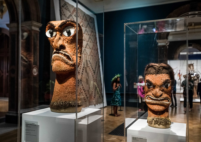 Installation view of the The Spirit of the Gift room, in the Oceania exhibition at the Royal Academy of Arts, London, 29 September – 10 December 2018