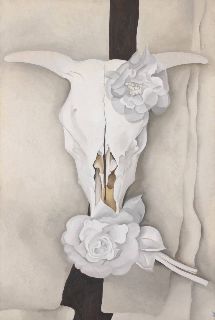Georgia O'Keeffe, Cow's Skull with Calico Roses