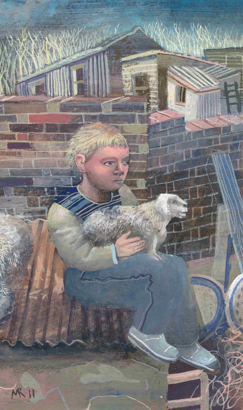 Mick Rooney RA, Backyard (Boy with Dog)