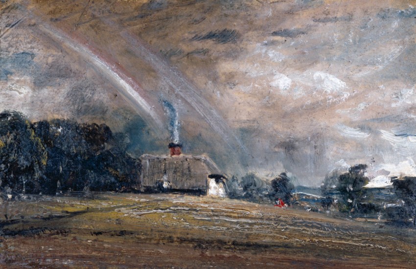 John Constable RA, Landscape Study: Cottage and Rainbow