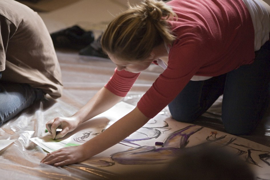 Image result for students drawing on floor