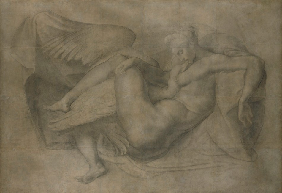 Unknown artist and Rosso Fiorentino and Michelangelo Buonarroti, Leda and the swan