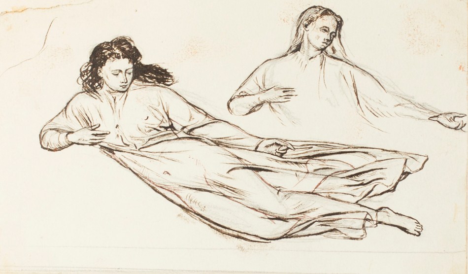 Henry Hugh Armstead RA, Two studies of floating female figures