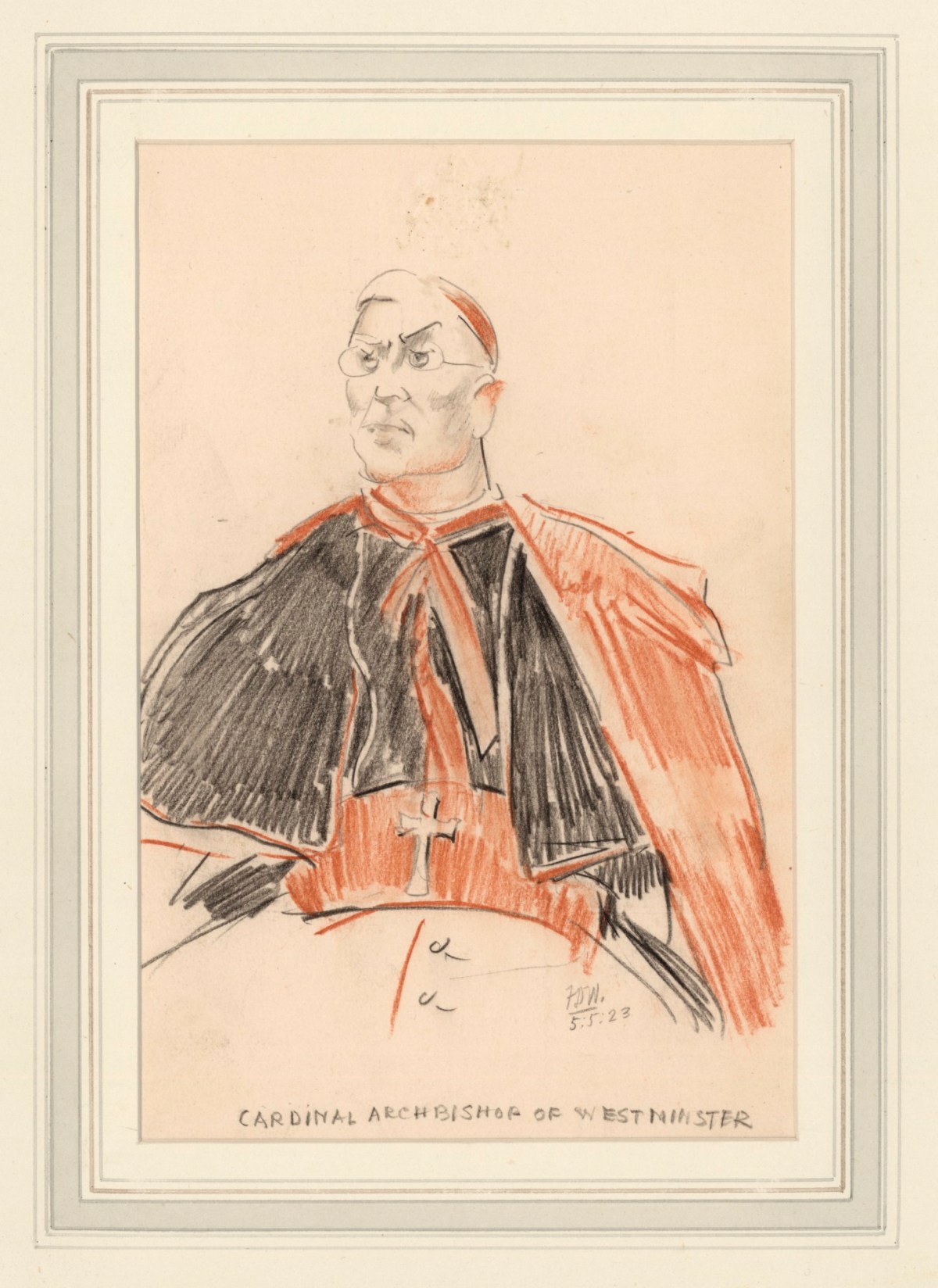 Francis Derwent Wood RA, Caricature of the 'Cardinal Archbishop of Westminster'