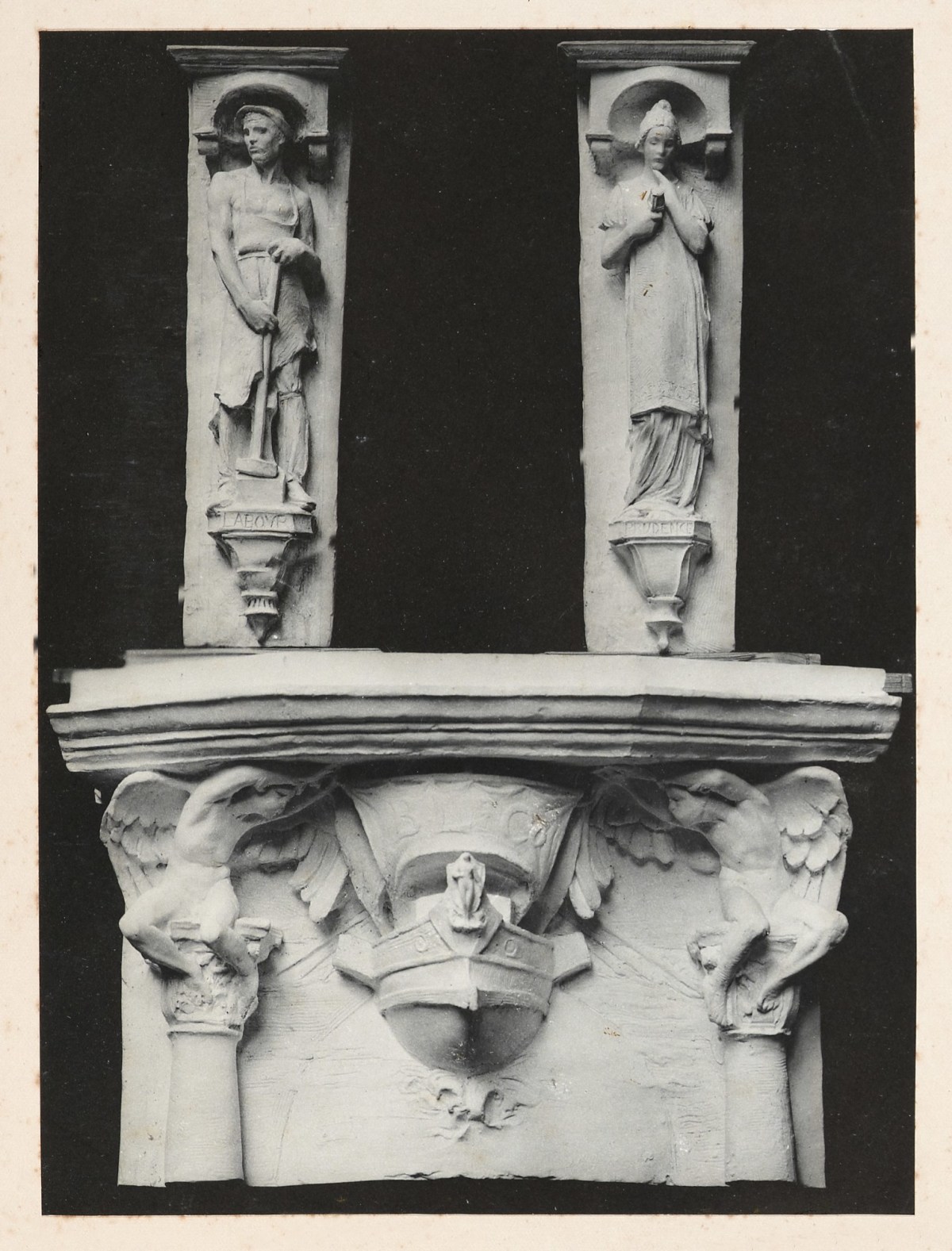 Unidentified photographer, Sketch model for figures for the former British Linen Bank, Glasgow.