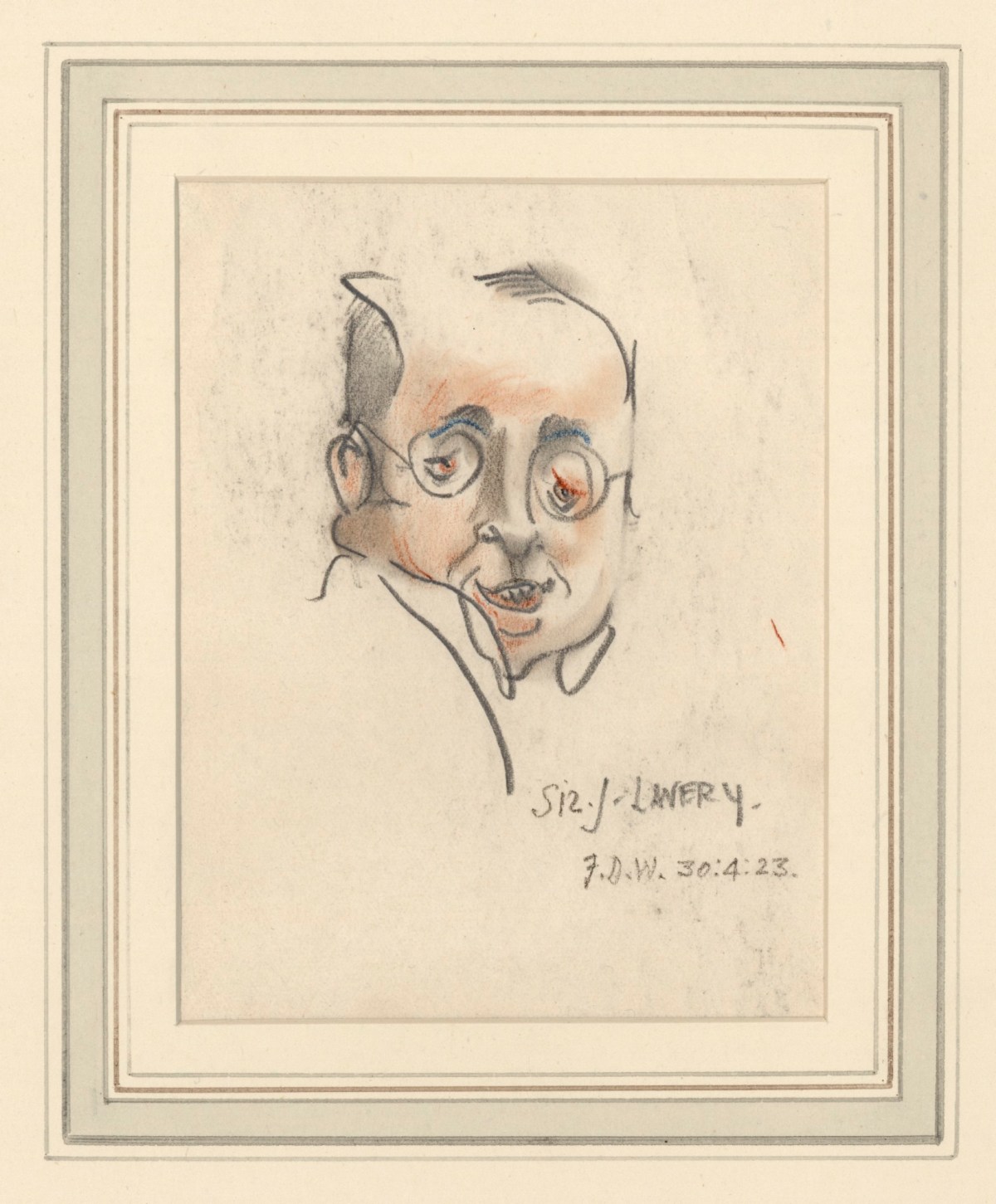 Francis Derwent Wood RA, Caricature of Sir John Lavery, R.A.