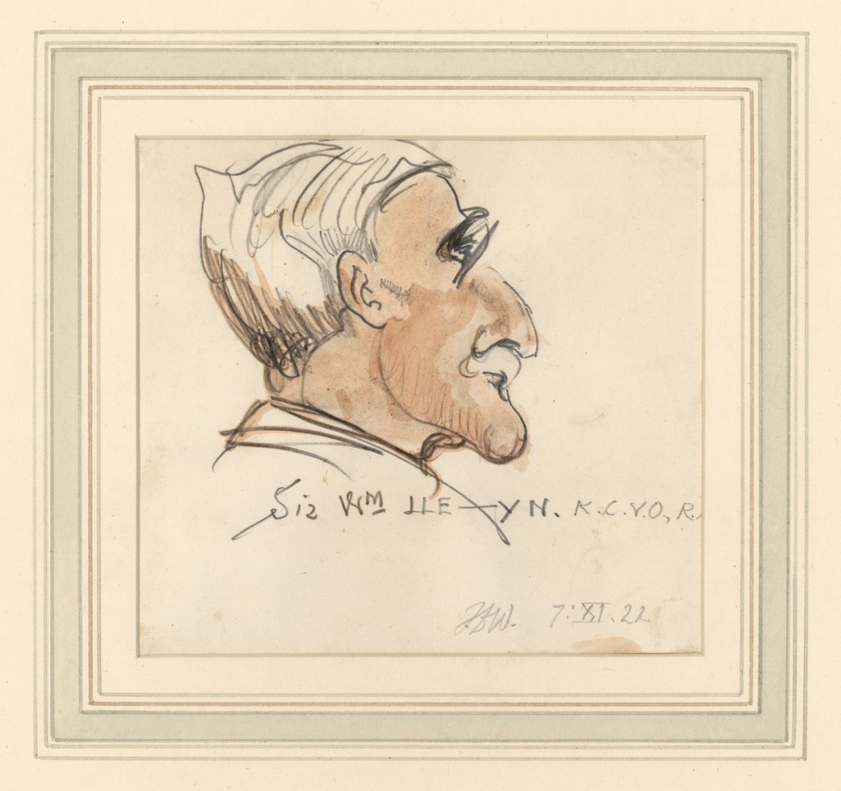 Francis Derwent Wood RA, Caricature of Sir William Llewellyn, P.R.A.