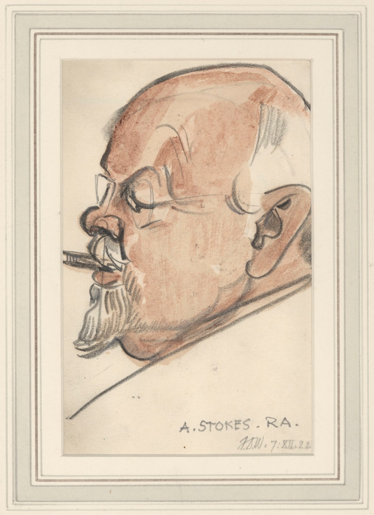 Francis Derwent Wood RA, Caricature of Adrian Stokes, R.A.