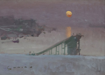 Fred Cuming RA, Rye Harbour Sunset (detail)