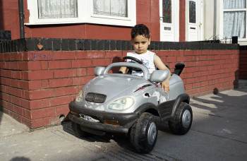 Mahtab Hussain, Boy with BMW toy car from the series You Get Me?