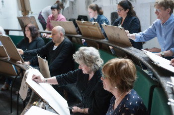 Life drawing in the RA Schools life room