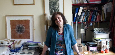 Anne Desmet RA in her studio in east London.