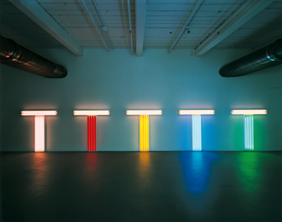 Dan Flavin, Installation view, untitled (to Don Judd, colorist) 1-5